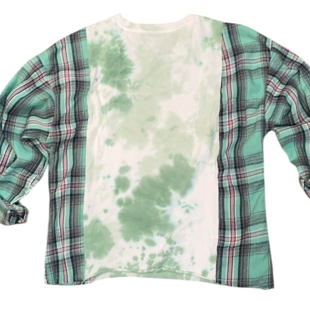What Would Dolly Do Upcycled T Shirt Flannel Top - Picture 4 of 7